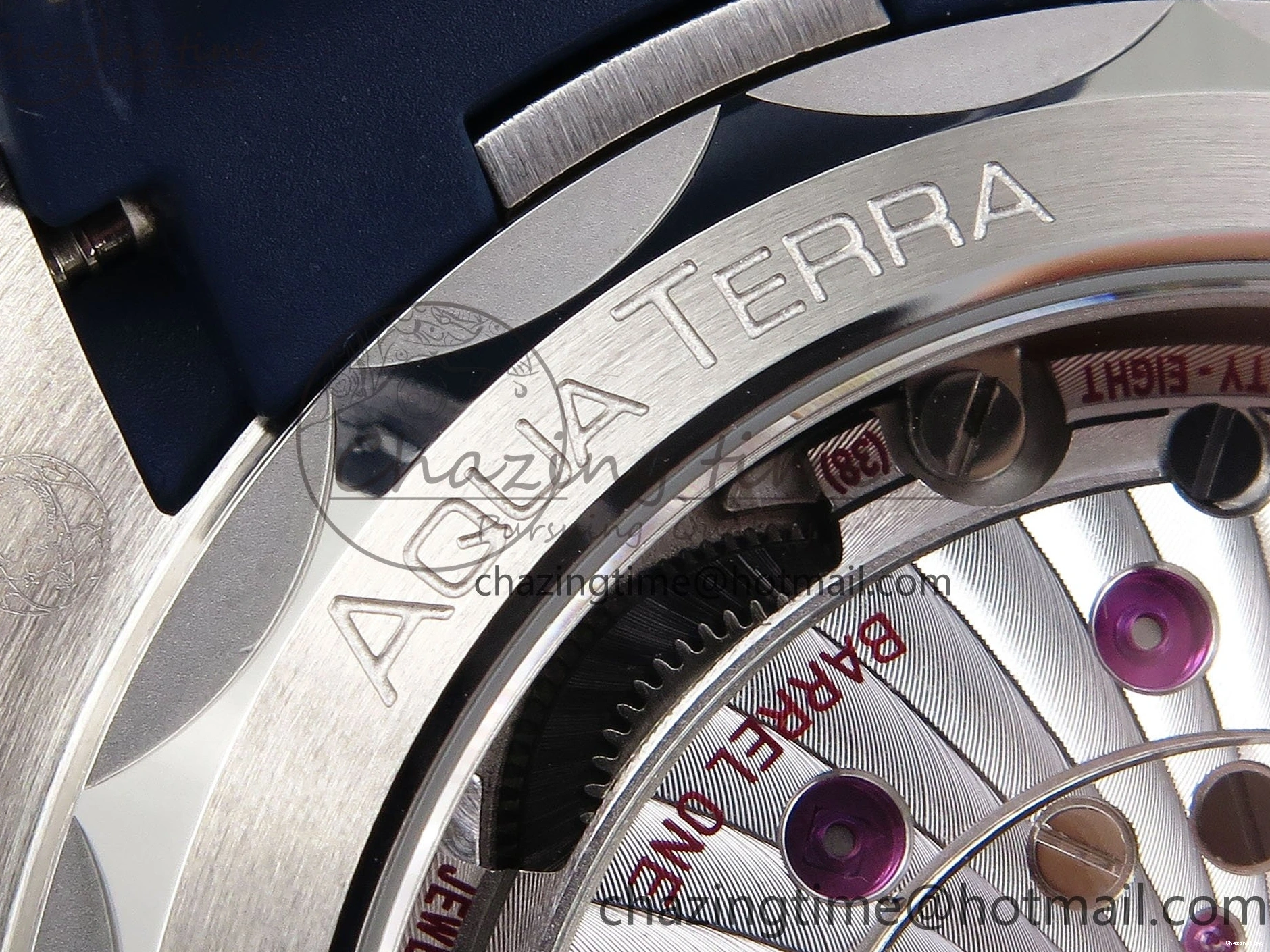 0226 Aqua Terra GMT Worldtimer 43mm VSF 1:1 Best Edition Deep Blue Dial on Blue Rubber Strap A8938 Super Clone QuickDry 7721